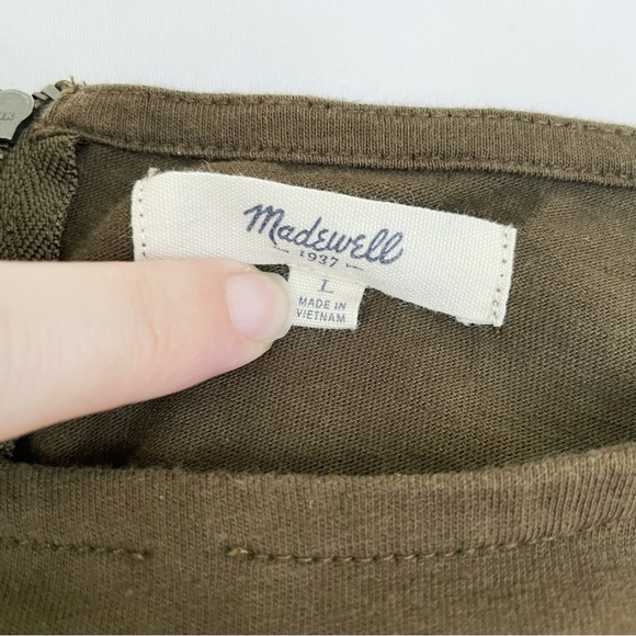 Madewell Zip Back Swing Shirt size Large Olive Green L - Picture 6 of 8
